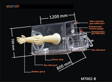 耐久の嫌気性のグローブ ボックス、透明なテーブルの上のグローブ ボックスMt002 B